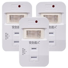 安全達人 1開3插 2P插座, 防雷突波指示燈, 過載自動斷電開關, 台灣BSMI驗證通過, R-06L, 3個, 7.3cm