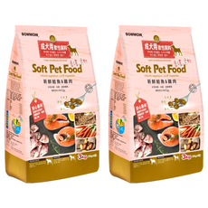 BOWWOW 成犬用軟飼料, 新鮮鮭魚 & 雞肉, 安心素材, 3kg (500gx6袋), 鮭魚 + 雞肉, 2袋