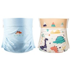 SIKAER 喜可褲 機能環保布尿布 嚐鮮組 360度全方位防水防漏 透氣不悶熱 迅速吸收, 粉藍色 + 恐龍, 1組