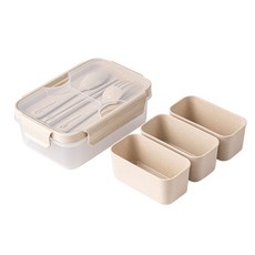 Nanu Dam 日常長形三格便當盒 1100ml, 1個, 混合色