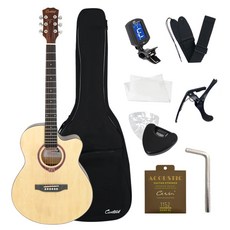 칸타빌 입문용 초보용 통기타 OM바디 + 구성품 9종, ALLIE100, 혼합색상, 1개