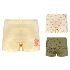 mrkids 女童款 麵包理髮廳 奶油色系平口內褲 3件組