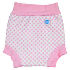 Splash About 全新3D游泳尿布褲 粉紅格紋 6~12個月, L號, 1件