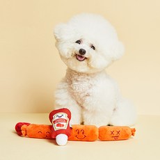 Pettoria Puppy Tug Play 香腸和番茄醬玩具套組, 1套, 混合顏色