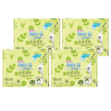 Baby u 寶貝妮 草本精華衛生護墊, 16cm, 20片, 4包