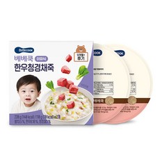 베베쿡 한우청경채죽 이유식 2p, 1개, 220g, 혼합맛(한우/청경채)