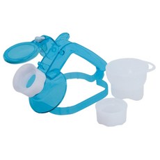 Imotani 寶特瓶便利把手 附有濾斗 寶特瓶重複使用, 白色 + 藍色, 1盒