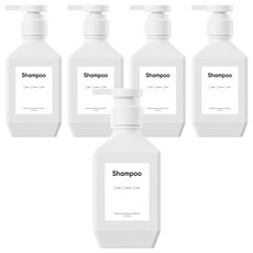 뉴앤룩 폴리 디스펜서 샴푸 바디워시 리필용기 주방세제 공병 일반형 400ml + B라벨스티커 샴푸 세트, 화이트(공병), 5세트