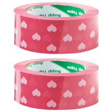 A'rubble 包裝用封箱膠帶 45mm x 100m B0210, 5 粉紅愛心, 2個