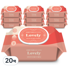코멧 퓨어 러블리 아기물티슈 캡형 50gsm, 100개입, 20개