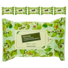 더페이스샵 허브데이 클렌징 티슈, 20매입, 6개