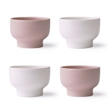 BOWLBOWL 韓國製 Bowl Bowl 家庭派對燒酒杯4入組, 牛奶白 + 嫩粉色, 1套