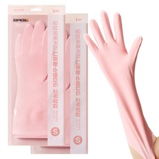 브릭글로 안찢어지는 니트릴 고무장갑, 베이비핑크, 소(S), 2세트