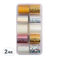 Jello Jello 美甲箔膜10件組, 4 金屬, 2套