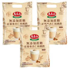 馬玉山 無添加蔗糖紅藜麥杏仁核桃飲 台灣製造 低熱量配方, 30g, 12包, 3袋