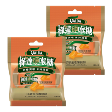 VALDA 樺達硬喉糖 甘草金桔薄荷口味 滋潤爽聲、清涼舒暢 10顆x2條入, 38g, 2袋