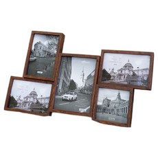 StyleG 時代家居 仿舊巴洛克復古5入相框組-深咖, 1入