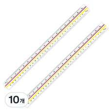블루마토 삼각스케일자 30cm KJ-3000 PVC, 혼합 색상, 10개