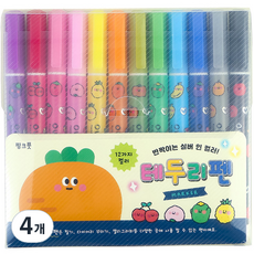 pinkfoot 13000胡蘿蔔朋友們邊框筆, 12 種顏色, 4個