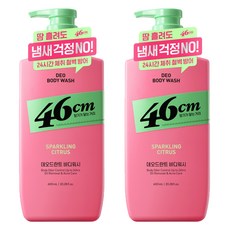 LG생활건강 46cm 체취솔루션 약산성 데오드란트 바디워시 스파클링 시트러스향, 600ml, 2개