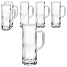 Ocean Glass 柏林附柄啤酒杯 365ml 透明玻璃杯, 6個