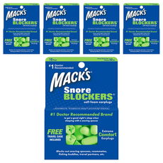 Macks 소프트 폼 스노어블락커 귀마개 + 케이스, 20개입, 5개