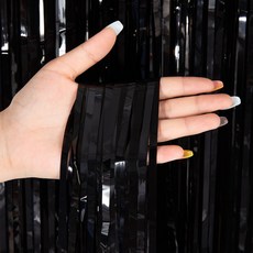 하이어데코 파티커튼 생일 홈파티 용품, 블랙, 4개