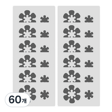 데이소이 다양한 모양 미끄럼 방지 스티커, 06 플라워 그레이, 60개