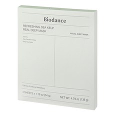 Biodance 清爽海藻Real深層面膜, 1盒, 4片