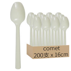 Comet 拋棄式塑膠湯匙 散裝 16cm, 200支, 1包