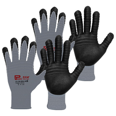 Panrico 百利世 PS-200 止滑耐磨手套, L(23.5 x 8.4 x 9.5cm), 胎紋 灰色 + 黑色, 2雙