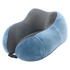 FANCY LIFE M型記憶棉頸枕， 磁石布護頸款, 29 x 25 x 14cm, 孔雀藍