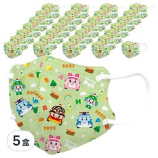 FAIR BABY 法兒貝 立體口罩 S 6歲以上, 波力小森林, 30片, 5盒