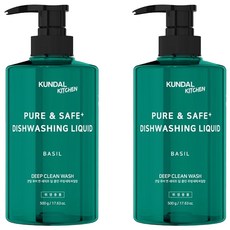 KUNDAL 昆黛爾 蔬果碗盤深層清潔洗潔精 羅勒香, 500g, 2瓶