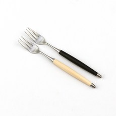 보겐 국내생산 르비앙 샤틴 커트러리 티포크 2p, 블랙, 베이지, 1개