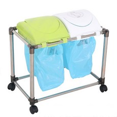 LIVING HAPPY 迷你搖蓋分類垃圾桶 2入, 1個, 混合顏色