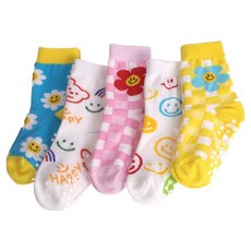 Sulrebal 嬰幼兒雛菊格紋中筒襪5雙組