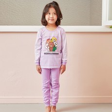 [쿠팡수입] 라인프렌즈 남아용 여아용 유아용 캐릭터 9부 실내복 내의 상하 세트