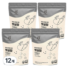오가웰 유아용 유기농 현미로 만든 햇살팝, 혼합맛(사과/당근), 25g, 12개