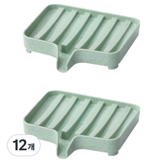 Real Peaky 瀝水浴室肥皂架, 12個, 綠色