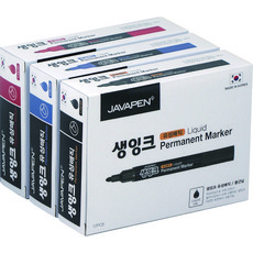 JAVAPEN 油性筆 3種 12入, 1套, 黑色, 藍色, 紅色