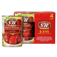 S앤W 프리미엄 홀 토마토 소스, 4개, 411g
