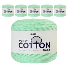 Knitt Honey Cotton Cake 純棉編織線 100g, 17 嬰兒綠, 6個