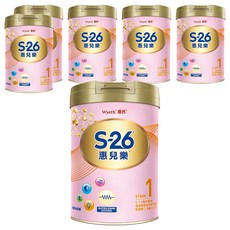 Wyeth 惠氏 S-26 惠兒樂嬰兒配方 再升級版 1號 0~12個月, 850g, 1罐, 6罐