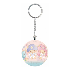 Pintoo 優利瑪 LittleTwinStars 雙星仙子花香野餐立體球型拼圖鑰匙圈 3歲以上 24片, 透明款, 1個