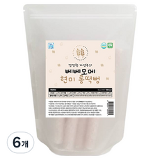 베베모메 유아용 유기농 롱떡뻥, 현미, 30g, 6개