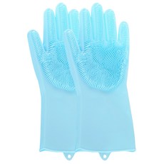 Mamy Pets 寵情 愛寵專屬按摩洗澡神器 手套, 防滑顆粒, 乾濕兩用, 淺藍色, 1雙