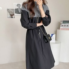 마이시즌 여성용 루노 집업 배색 원피스