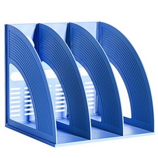 Mura 書桌弧形設計3層文件架, 藍色, 1個