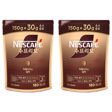 NESCAFE 雀巢咖啡 SUPREMO 美式黑咖啡原豆即溶咖啡包, 180g, 2個, 1入